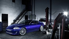 Blue cars Jaguar XKR