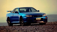 Blue cars Nissan vehicles Nissan Skyline nissan skyline gt-r 
