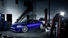 Blue cars Speed Jaguar XKR