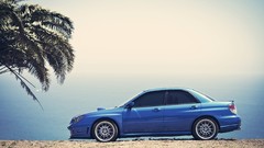 Blue cars subaru impreza