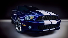 Blue cars vehicles Ford mustang Supercars muscle cars