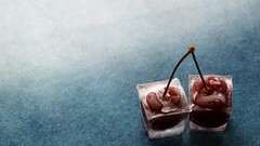 blue cherries (food) ice cubes food fruit