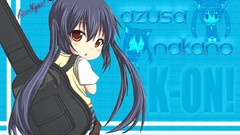 Blue Chibi guitars guitarists long hair k - on nakano azusa 