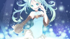 Blue chocolate Anime long hair hatsune miku vocaloid twintails 
