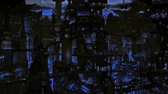 Blue cityscapes tower futuristic