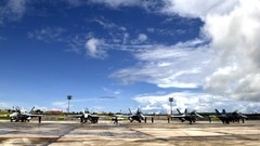 Blue clouds Aircraft parking military air force airfield jet 