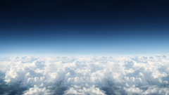 Blue clouds horizon over deep