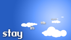 Blue clouds minimalistic text