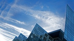 Blue clouds modern Skyscrapers architecture buildings skyscapes