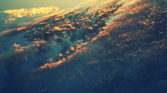 Blue clouds orange skyscapes