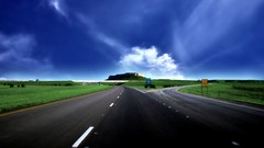 Blue clouds roads skyscapes Highways