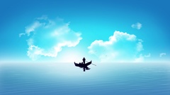 Blue clouds row Boats