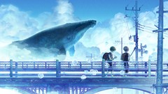 Blue clouds summer sky Whales Bridges scenic