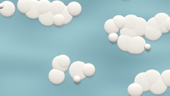 Blue clouds white cartoons 3d