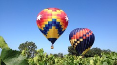 Blue colors iphone skyscapes hot air balloons