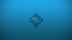 Blue Concept labyrinth minimalistic artwork