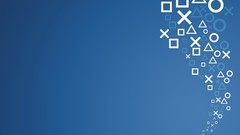 Blue console symbol Sony playstation minimalistic video games