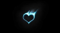 Blue dark fire Hearts