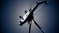 Blue dark Helicopters vehicles