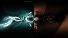 Blue dark red and Swirl particle dual