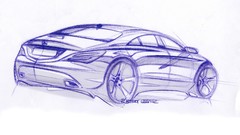 Blue design cars Mercedes-Benz concept art sketches Coupé