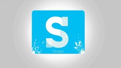 Blue design white logos