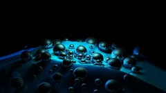 Blue digital art spheres