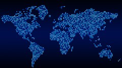 Blue dots world map