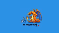 Blue Dragons blue background funny Pokemon minimalistic 