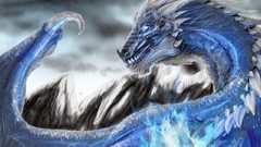 Blue Dragons paintings rocks artwork fantasy art