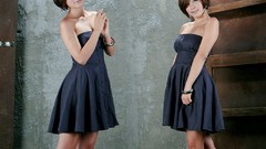 Blue dress asians models Korean Ryu Ji Hye