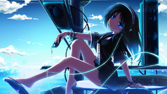 Blue eyes anime girls