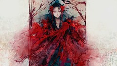 Blue eyes brunettes Japanese clothes