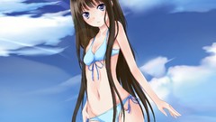 Blue eyes brunettes shionji yuuko bikini Kamisama No Memo Chou