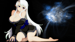 Blue eyes cleavage white