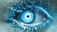 Blue eyes cold icicles frost Glitter Photo manipulation