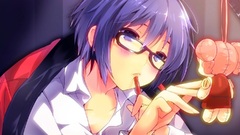 Blue eyes glasses purple