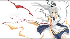 Blue eyes gray hair touhou mononobe no futo no bra
