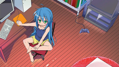 Blue eyes Green hair star Lucky konata izumi