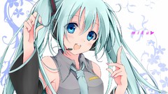 Blue eyes hatsune miku vocaloid twintails hair ornaments aqua 