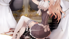 Blue eyes high heels