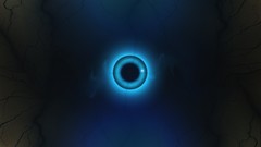 Blue eyes light Lightning power digital art eye contact