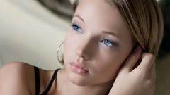 Blue eyes light woman hands April lips faces blondes