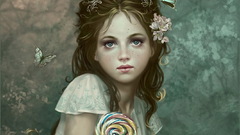 Blue eyes lollipops artwork