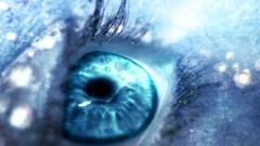 Blue eyes pink woman