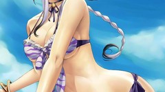 Blue eyes purple hair