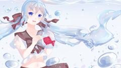 Blue eyes school uniforms hatsune miku vocaloid bottle miku 