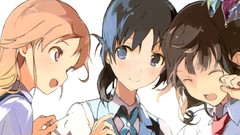 Blue eyes school uniforms seifuku black hair tari tari Miyamoto 