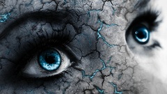 blue eyes selective coloring eyes digital art artwork blue face