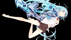 Blue eyes skirts weapons